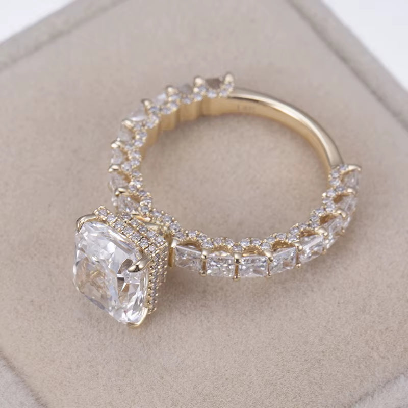 2.5CT Radiant Cut Lab Grown Diamond Engagement Ring | 14K White Gold