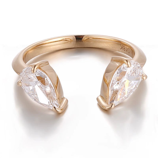 0.73Ct Pear Cut Two Stone Lab Diamond | 10K