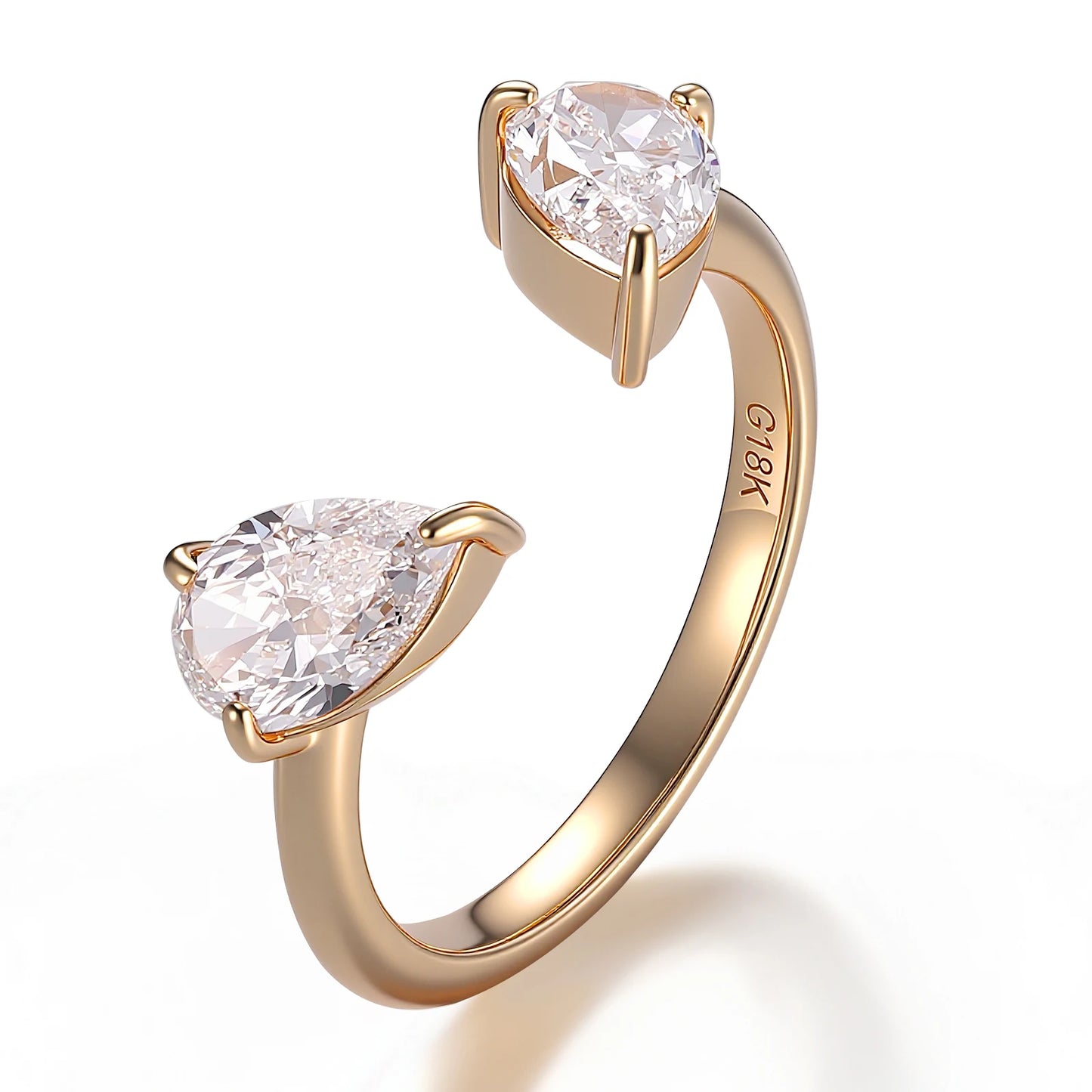 0.73Ct Pear Cut Two Stone Lab Diamond | 10K