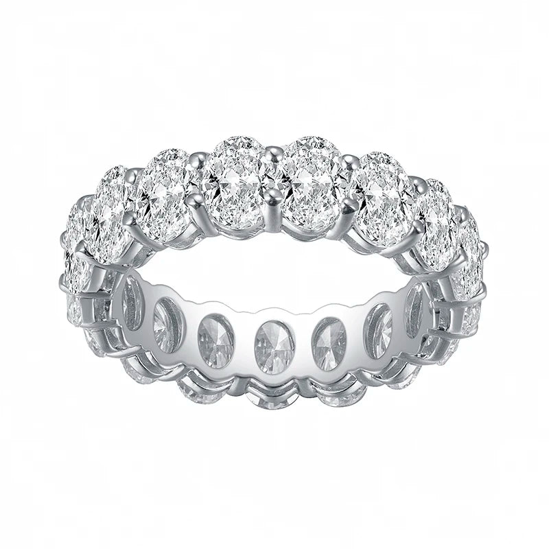 6CT Gold Oval Lab Diamond Eternity Ring | 18K