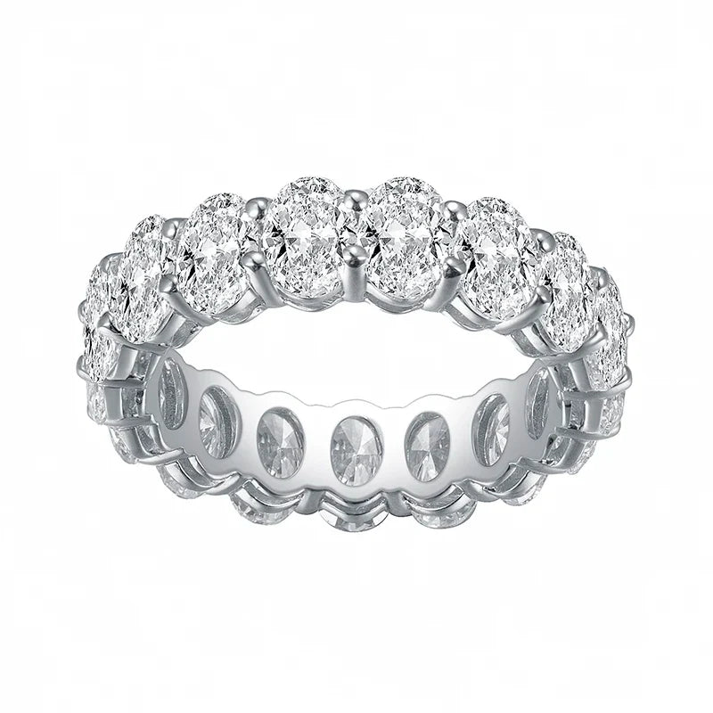6CT Gold Oval Lab Diamond Eternity Ring | 18K