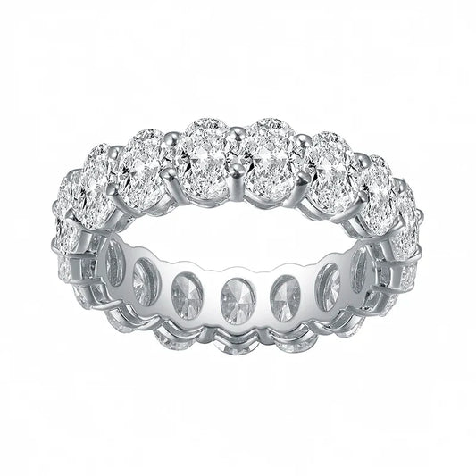 6CT Gold Oval Lab Diamond Eternity Ring | 18K