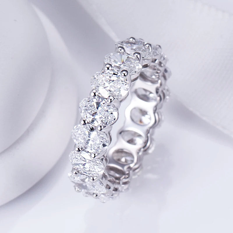 6CT Gold Oval Lab Diamond Eternity Ring | 18K