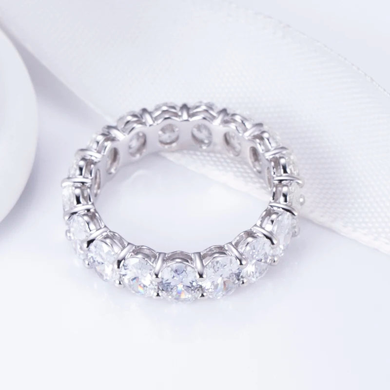 6CT Gold Oval Lab Diamond Eternity Ring | 18K