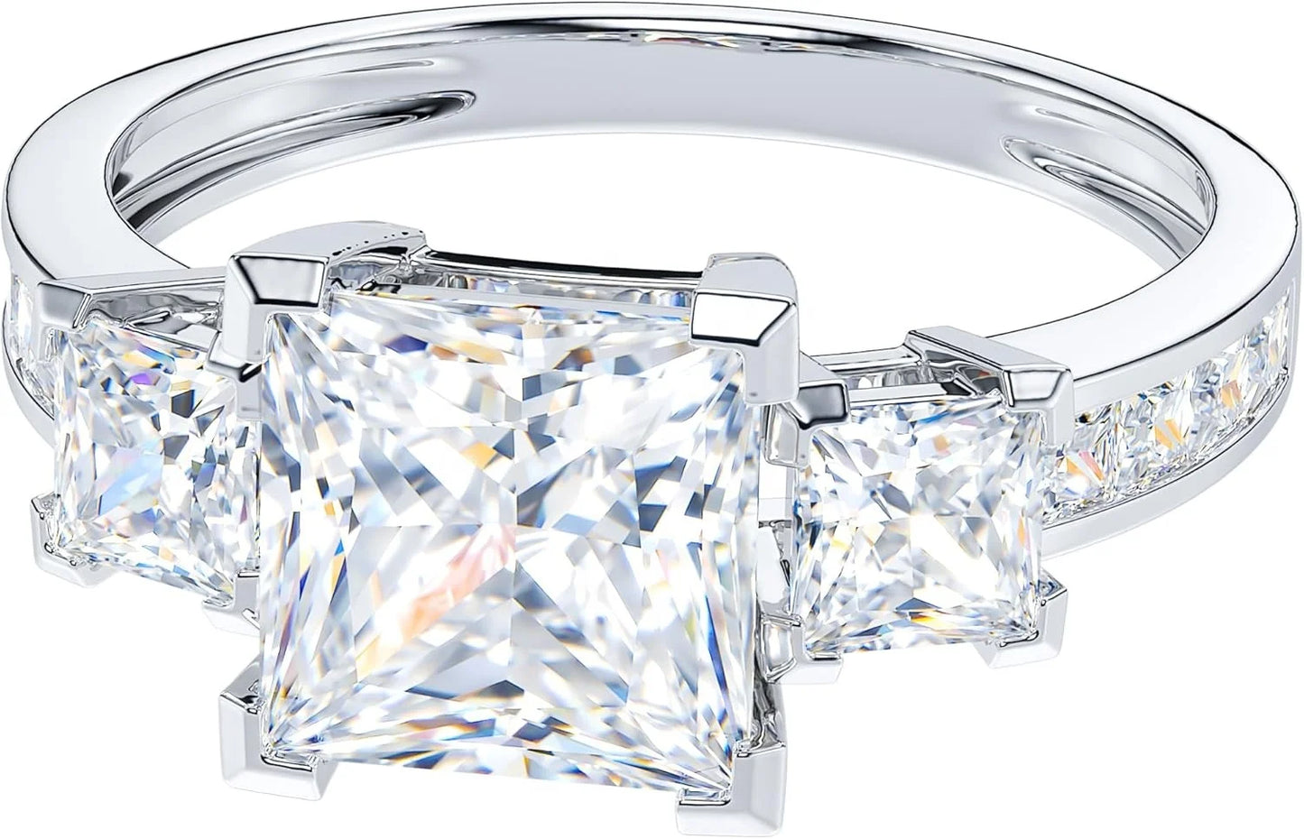 2 CT Princess Cut Lab Grown Diamond Ring | 14K White Gold