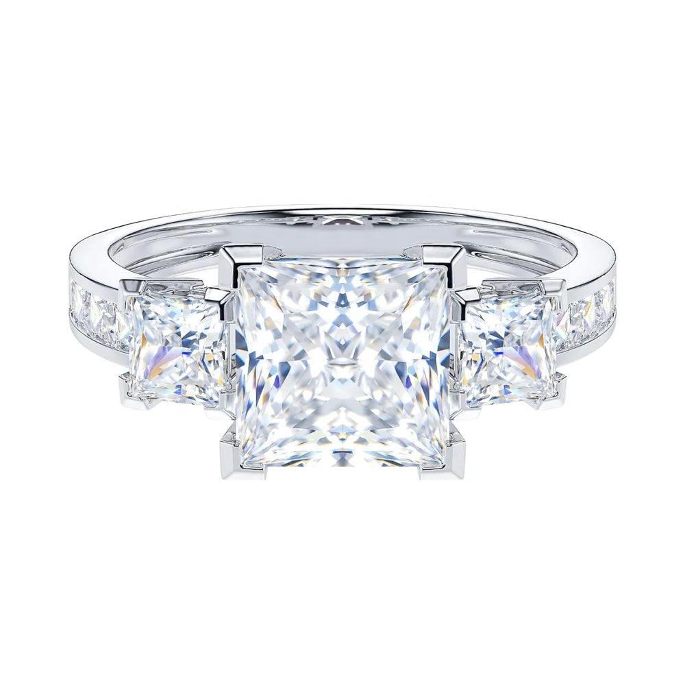 2 CT Princess Cut Lab Grown Diamond Ring | 14K White Gold